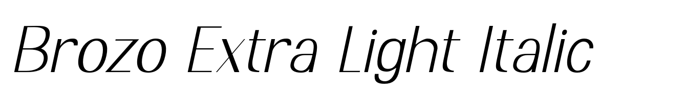 Brozo Extra Light Italic
